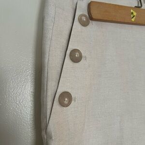 Ann Taylor Cream button front ankle pants